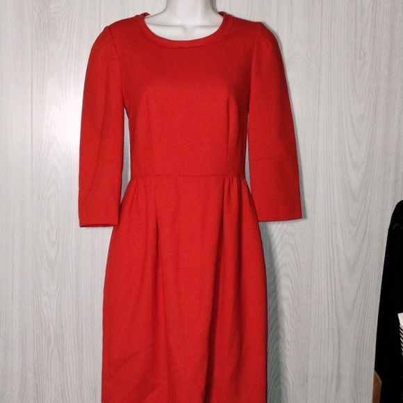J. Crew Dresses & Skirts - J. Crew fitted wool red dress.